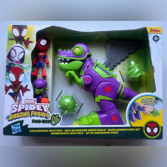Marvel Spidey and His Amazing Friends Dino-Webs Goblinsaurus Mech Pack. - Picture 7 of 9